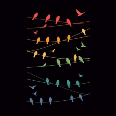 Vintage retro oiseaux lignes blanc retro