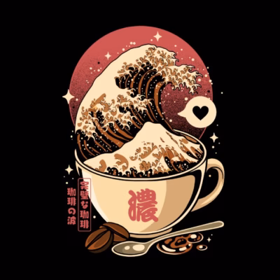 The Great Wave of Cappuccino Sunset