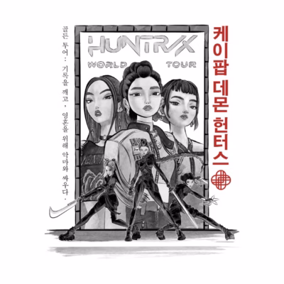 Huntrix World Tour sumi-e