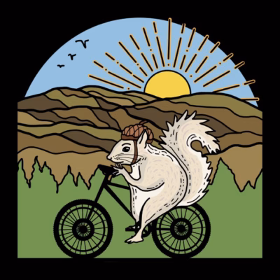 Wanderlust Squirrel on a Bike Rider