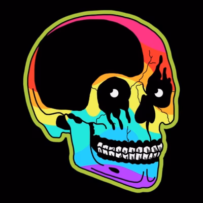Neon Psychedelic Skull