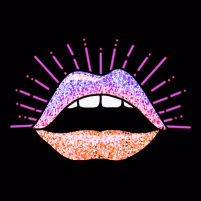 Glitter Neon Lips