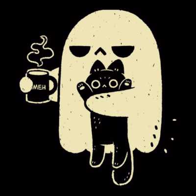 Cute Ghost Holding Cat