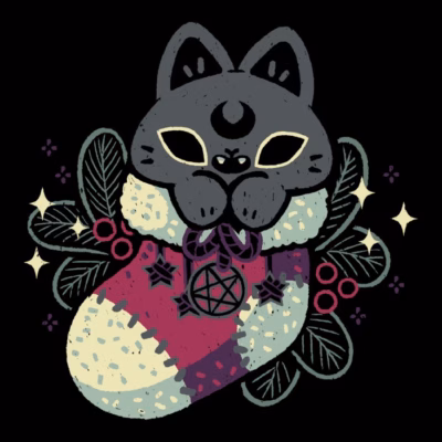 Gothic Cat Christmas Stocking