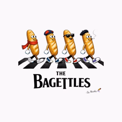 the bagettles cruzando un paso de cebra