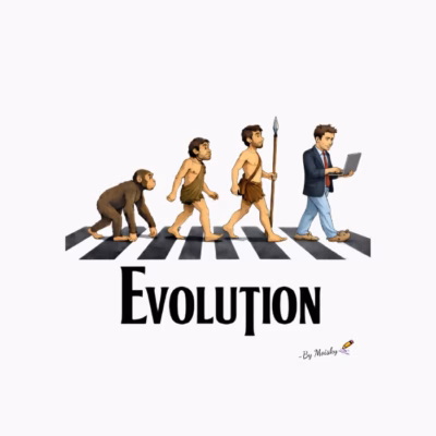 Evolución Moderna Cruzando la Calle Diseño Irónico  Uniforme Teletrabajo