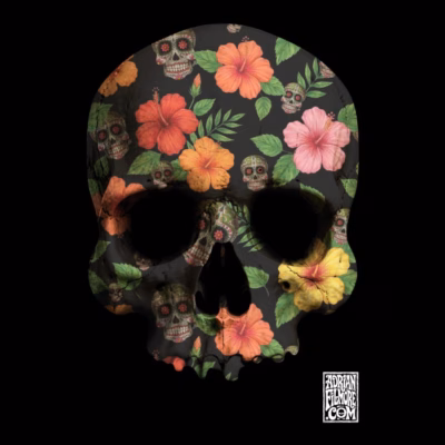 Black Hibiscus AF SKULL 2