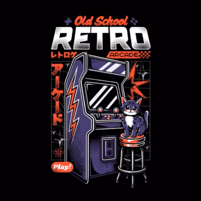 Old School Retro Gaming Cat