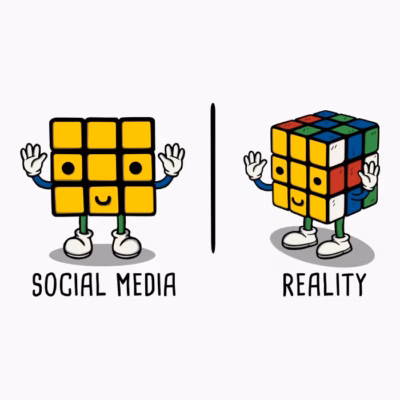 social media vs reality rubiks cube shirtwoot