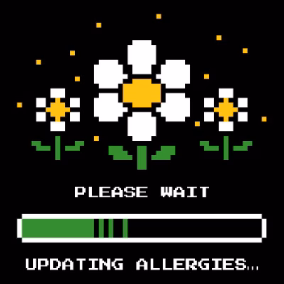 Updating allergies pixel flower humor
