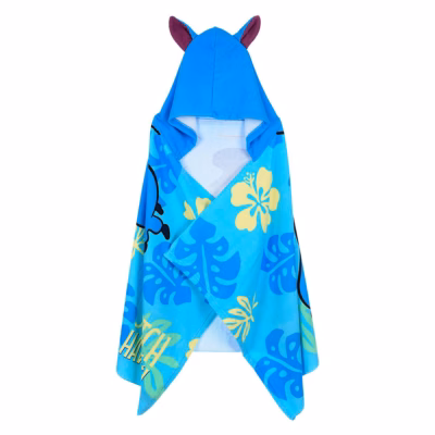 Toalla Playa Microfibra Con Capucha Stitch 70 x 140 Cm