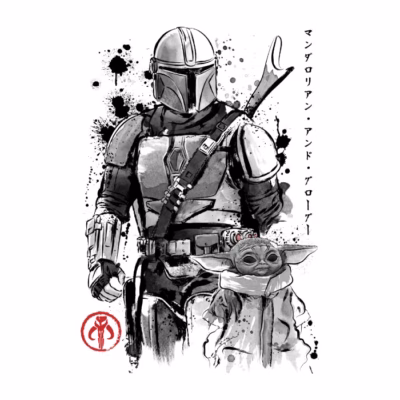 The Bounty Hunter and the Child sumi-e