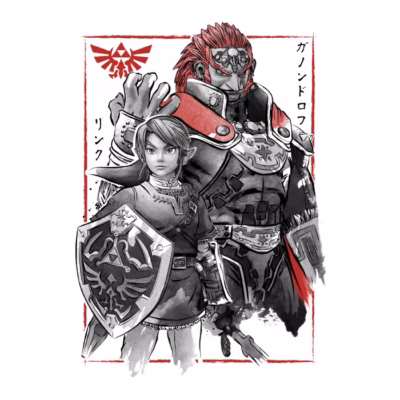 The Hero and The Evil king sumi-e