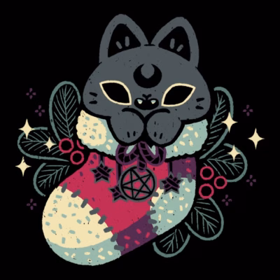 Gothic Cat Christmas Stocking