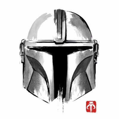 Mandalorian Helmet sumi-e