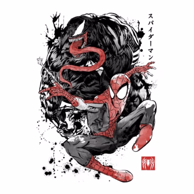 The Spider and the Symbiote sumi-e