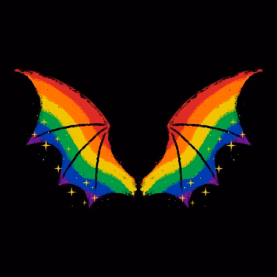 Rainbow Pride Bat Wings