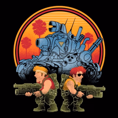 Heavy machine gun sunset