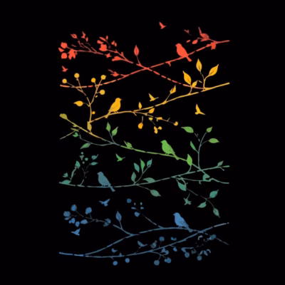 Retro vintage minimalist bird lines