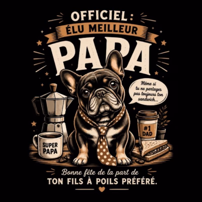 Voted Best Dad Vintage French Bulldog Father's Day Gift