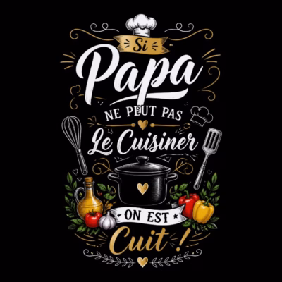 Humour Si papa ne peut pas le cuisiner on est cuit