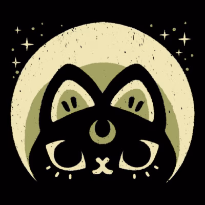 Half Moon Witchy Cat