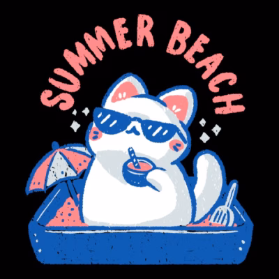 Funny Summer Beach Cat