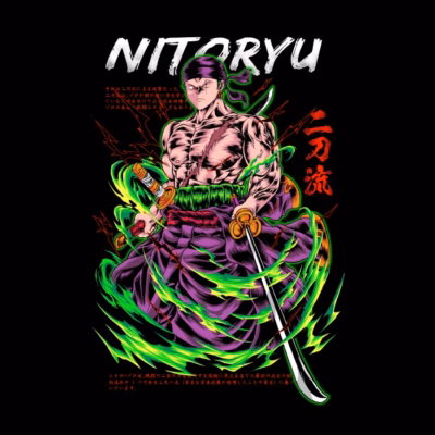 Estilo Nitoryu: Camiseta Streetwear Zoro Dos Espadas