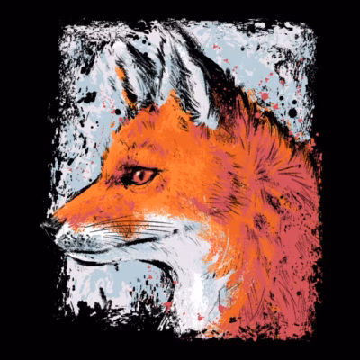 Red Fox Side Profile Painting