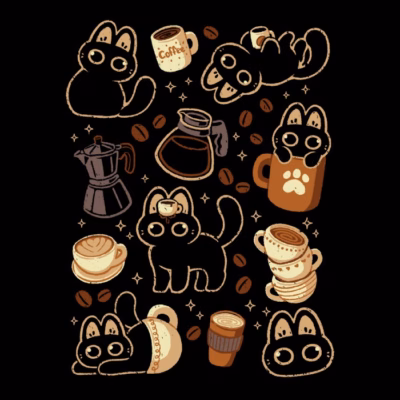 Cute Cats and Coffee Lover
