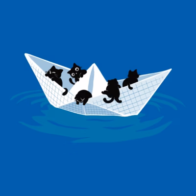 Cat Paper Boat