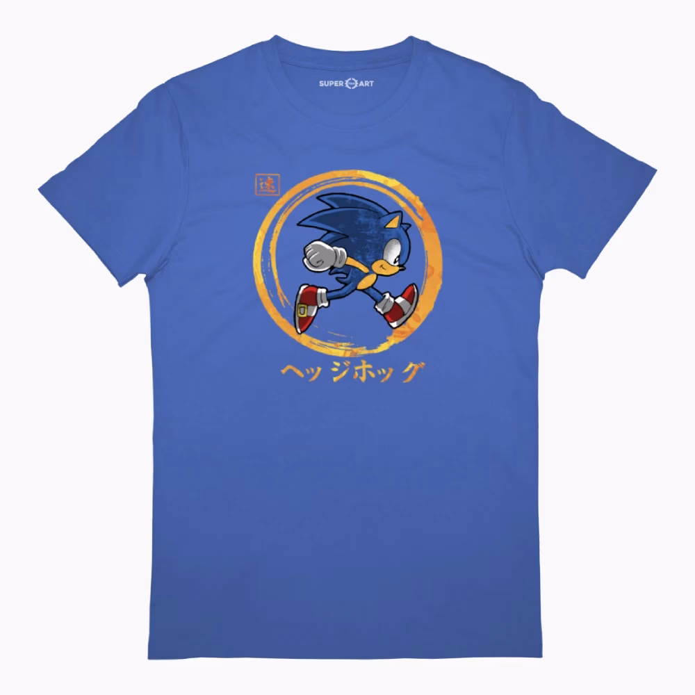 Camiseta con diseño de sonic del artista andriu draw