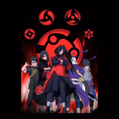 Uchiha Gang  Shisui, Itachi, Madara, Obito and Sasuke Anime Art