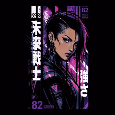 Cyberpunk Purple Woman