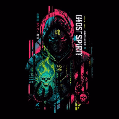 Neon Cyberpunk Ghost Spirit
