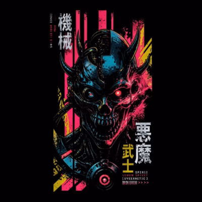 Futuristic Cyborg Skull Design