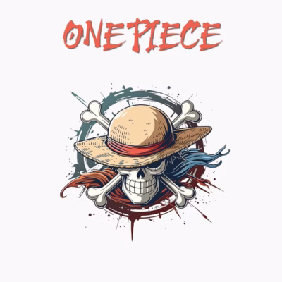 Emblema pirata de sombrero de paja calabera y huesos.